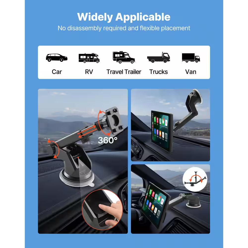 Wireless Car Stereo, 9-In. HD Portable Radio Touch Screen with Apple Carplay and Android Auto, Carplay Screen