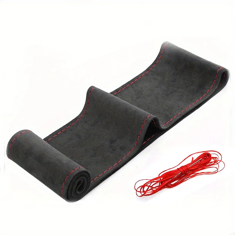 Suede Car Steering Wheel Cover Universal 38CM Car Steering Wheel Cover Leather Nterior Parts Braiding Cover for Steering Wheel