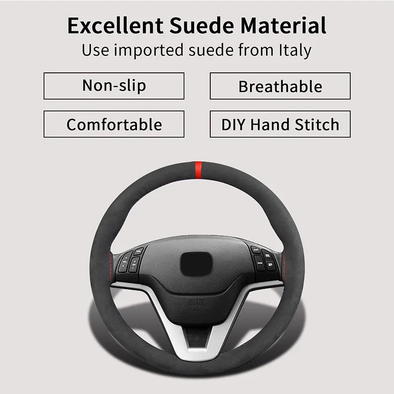 Suede Car Steering Wheel Cover Universal 38CM Car Steering Wheel Cover Leather Nterior Parts Braiding Cover for Steering Wheel